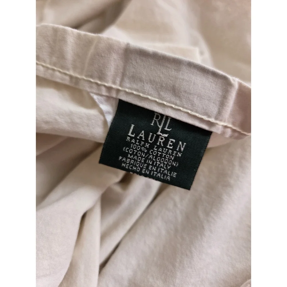 Ralph Lauren King Flat Sheet Beige Made In Italy Black Label